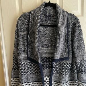 GAP Navy and White Patterned Cardigan Size M
